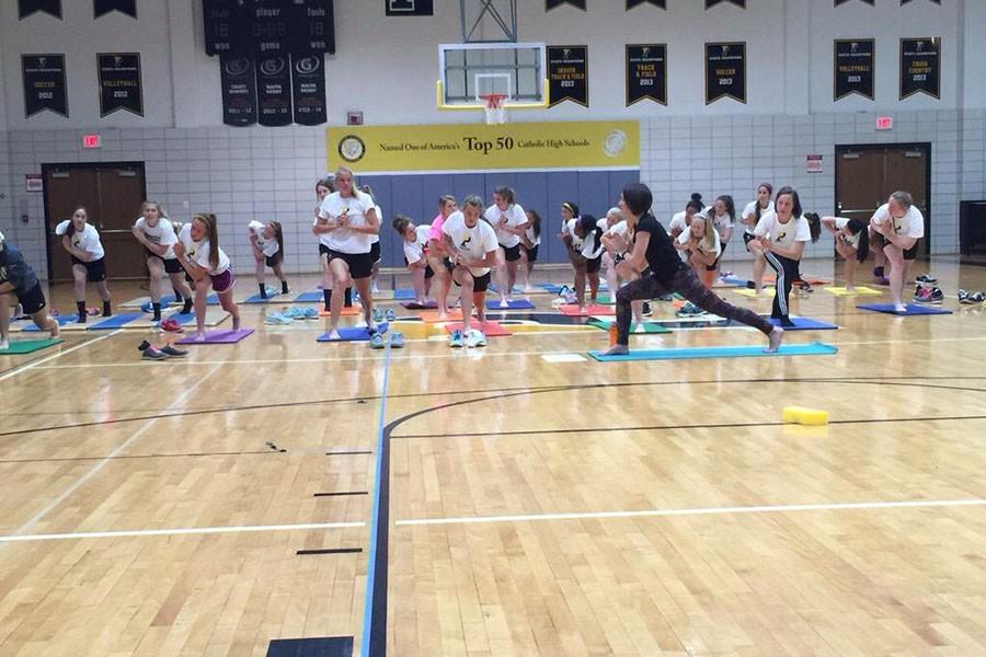 Padua Soccer Takes on Yoga