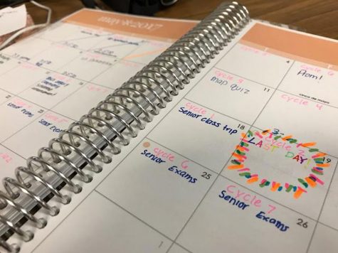 Students have their last day marked in the planners