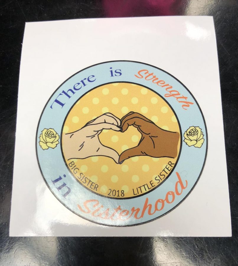 The sticker the seniors gave to the freshmen.