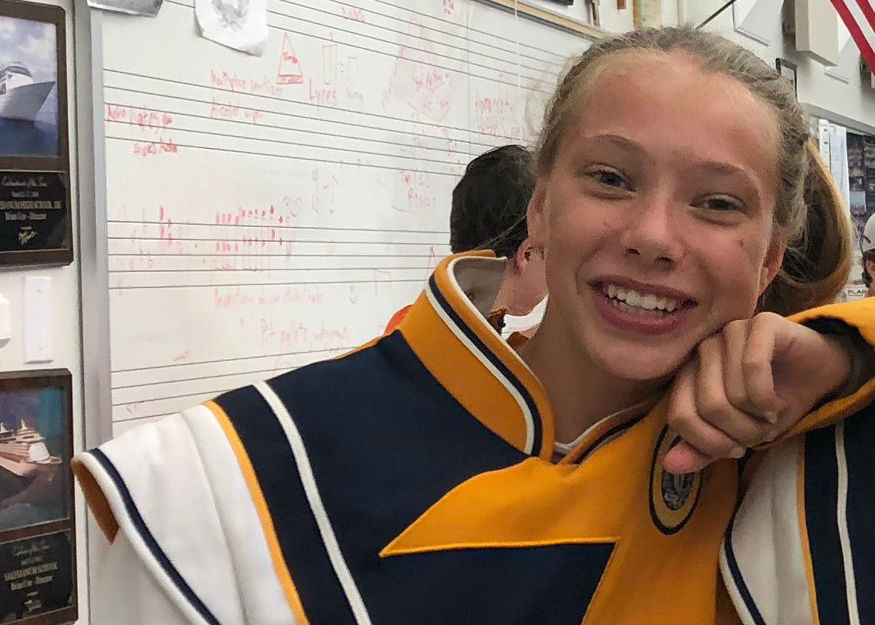 Abby McLaughlin is excited to be a new member of the Salesianum Marching Band. She loves all of her fellow musicians in the great community.