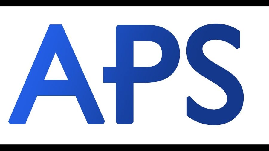 The logo for APS