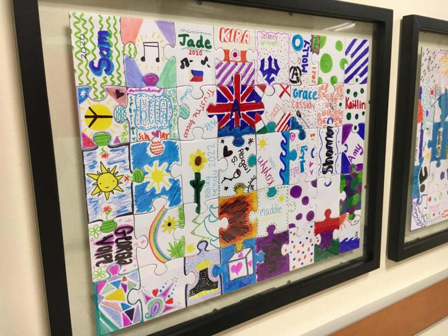 One frame of the APS Puzzle Board on the second floor.