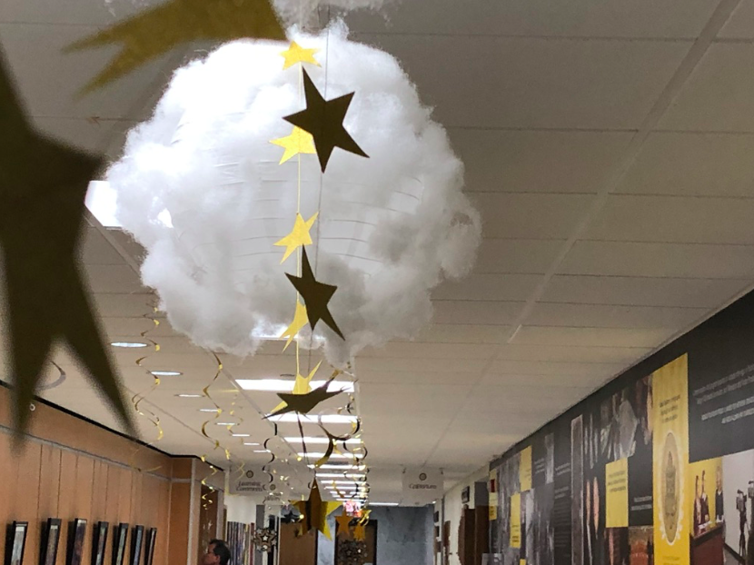 Students decorated the hallways with lanterns and stars to fit in with the theme of Pajama Party.