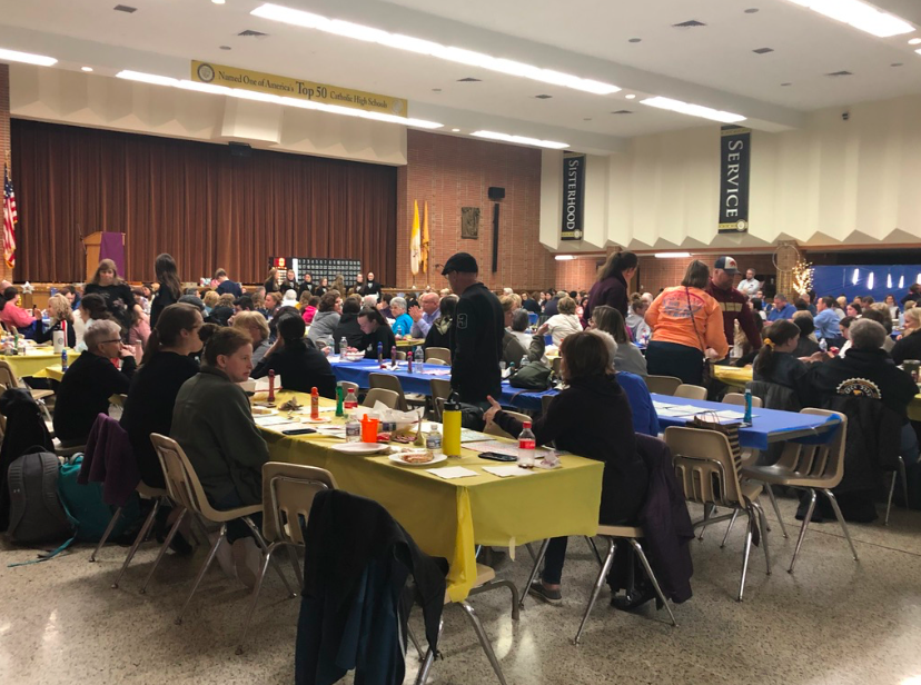 Community members here are enjoying themselves at Bingo Night. Blue Gold events are successful due to the participation of students and community members.