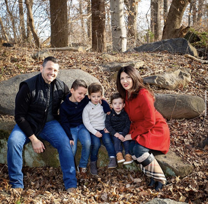 A family photo of Krysten Gentile (far right) and John Gentile (far left) with their three boys, Bradley (middle left), Christian (middle), and Dean (middle right).
Photographer: Stacey Zarro Photography