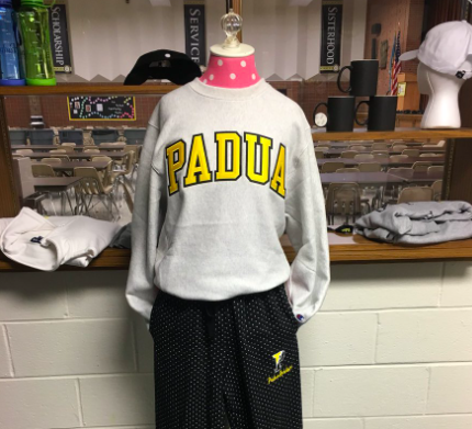 This is an image of a display inside of the Padua School Store.