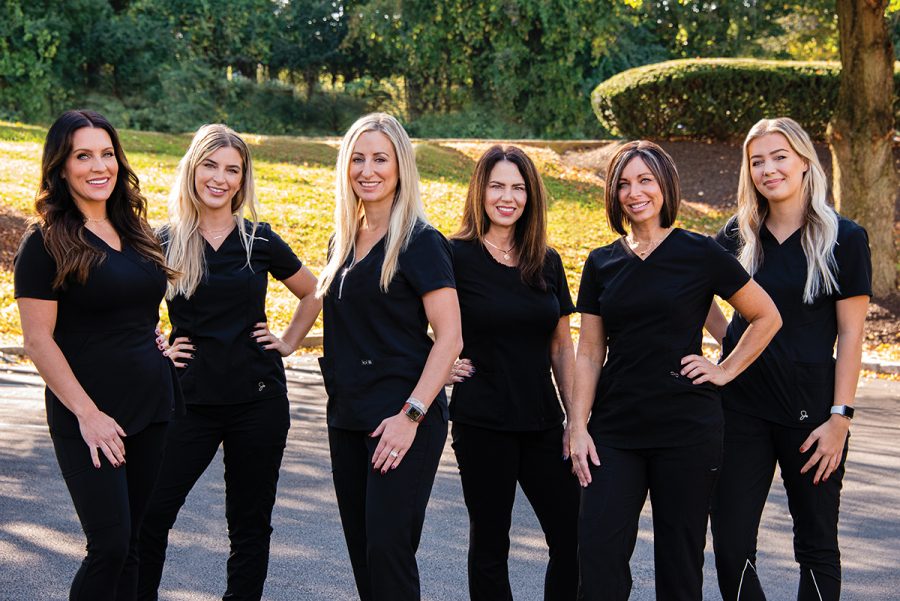 KPs employees pose for a picture. They are, from left, Melissa Gioaa, Brianna Parnes, Kimberly Costalas, Jackie Mraz, and Alicia Leonardo.
