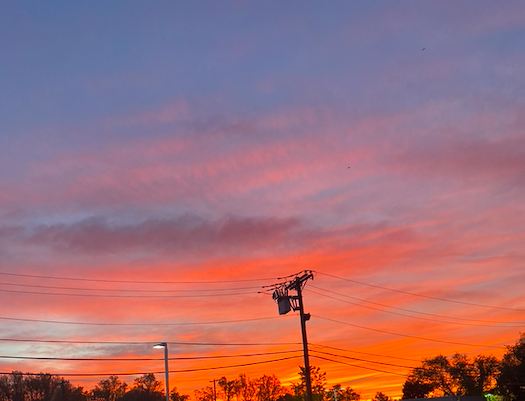 The sun sets over Deptford, New Jersey, on November 7th at 5:04 pm. The temperature was 50 degrees at the time, but it was 71 degrees earlier in the day.