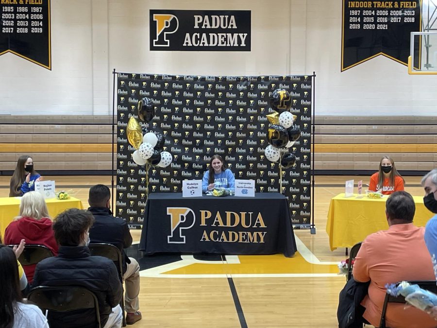 Madelyn Galbus signs to play D1 soccer for the University of North Carolina at Chapel Hill. She has been playing soccer for most of her life and was invited to play at the national soccer team camp and at the Generation Adidas event in France during her junior year.
